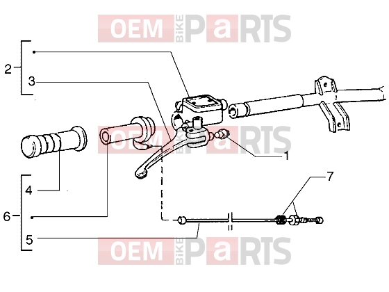 Handlebars » Handlebars component parts - Piaggio Zip SP 50 old.