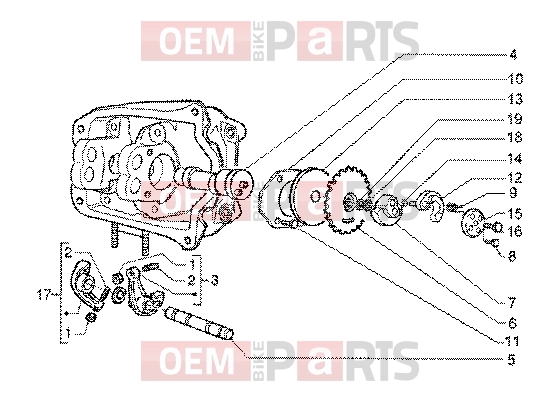 Engine » Rocker levers support - Piaggio BV 200 (U.S.A.)