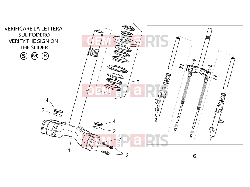 FRAME » Front fork I - Aprilia Atlantic 125 E3 2011