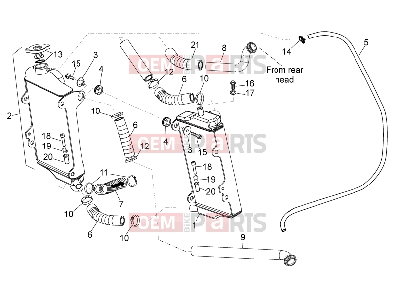 FRAME » Cooling system - Aprilia MXV 450 Cross 2010