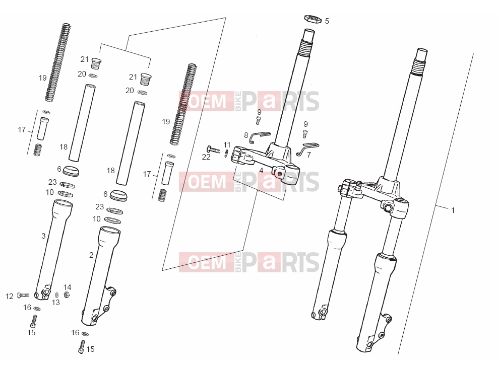 Tables » Front fork - Derbi Atlantis 50 2T 2008