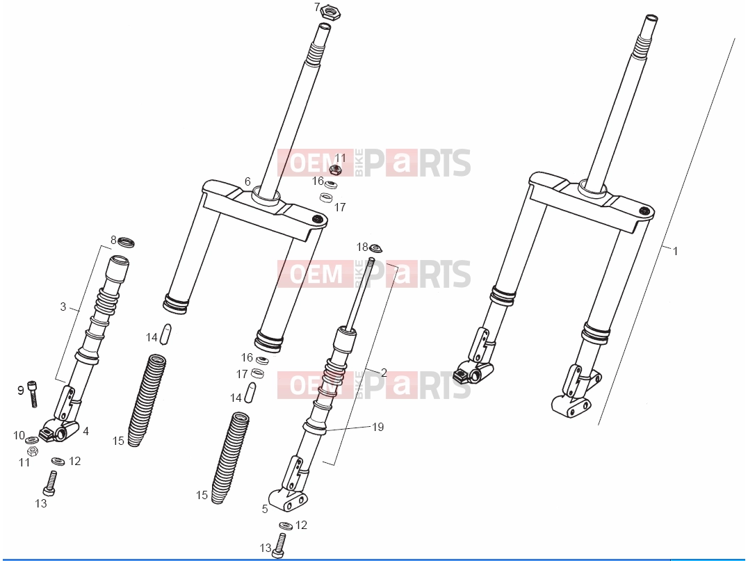 derbi GP 50 Tables » Front fork