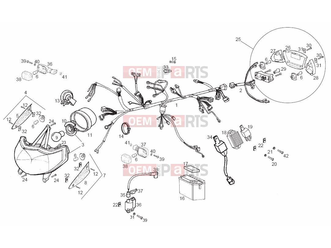 Tables » Electrical system - Derbi GP 50 2003