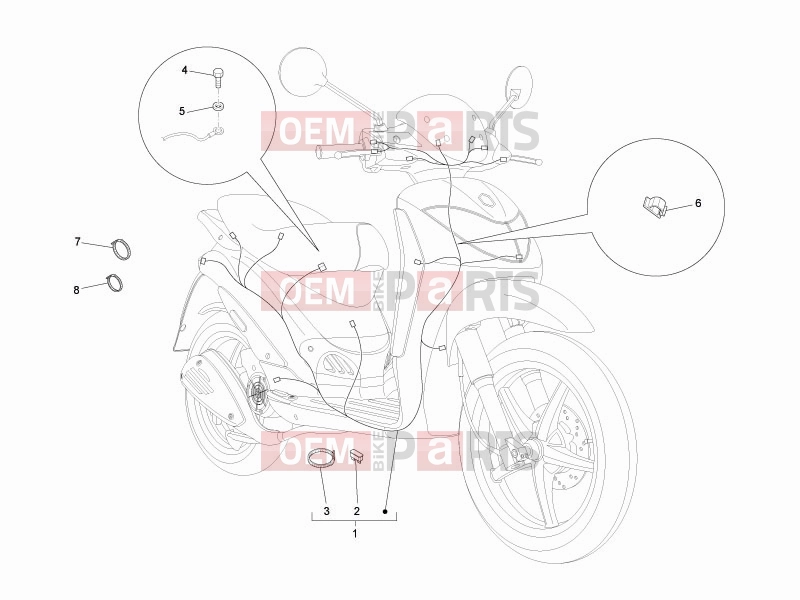 Electrical system » Main cable harness - Derbi Sonar 50 2T 2012