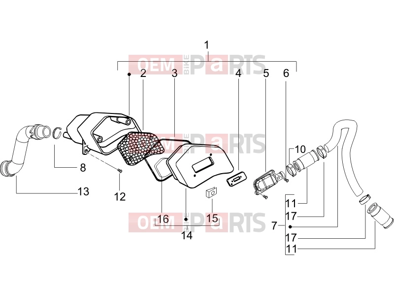 gilera 2006 DNA 50 Engine » Secondary air box