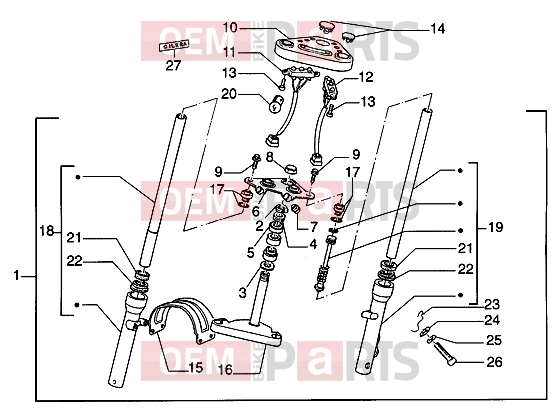 Suspensions-Wheels » Telescopic fork - Gilera Eaglet automatic