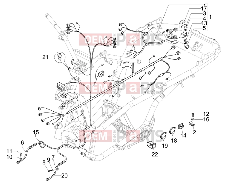 gilera 2008 Fuoco 500 Electrical system » Main cable harness