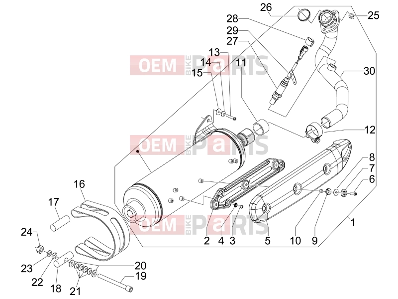 gilera 2010 Fuoco 500 Engine » Silencer
