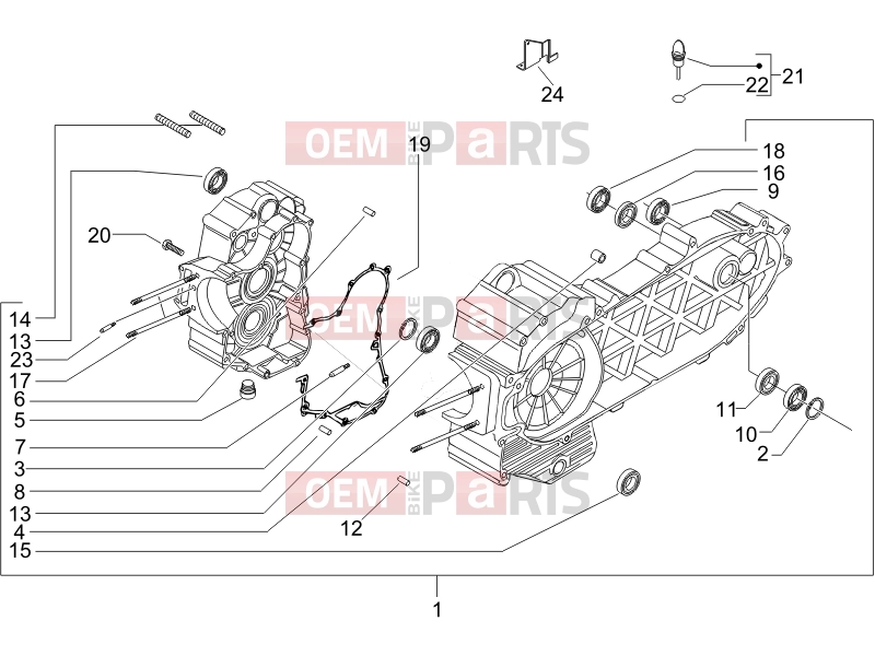 gilera 2011 Fuoco 500 Engine » Crankcase