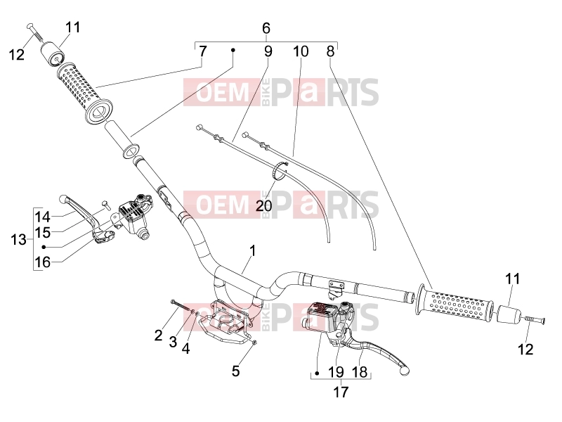 gilera 2014 Fuoco 500 Handlebars/Steering » Handlebars - Master cil.
