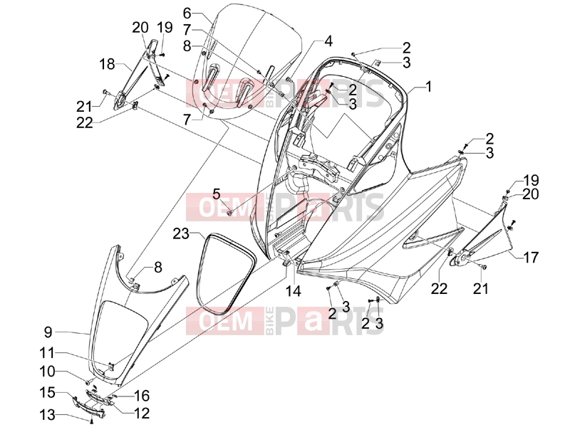 Frame - Plastic parts - Coachwork » Front shield - Gilera GP 800 2007