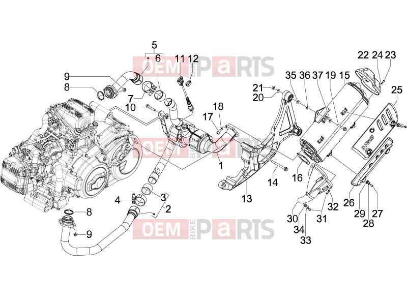 gilera 2007 GP 800 Engine » Silencer
