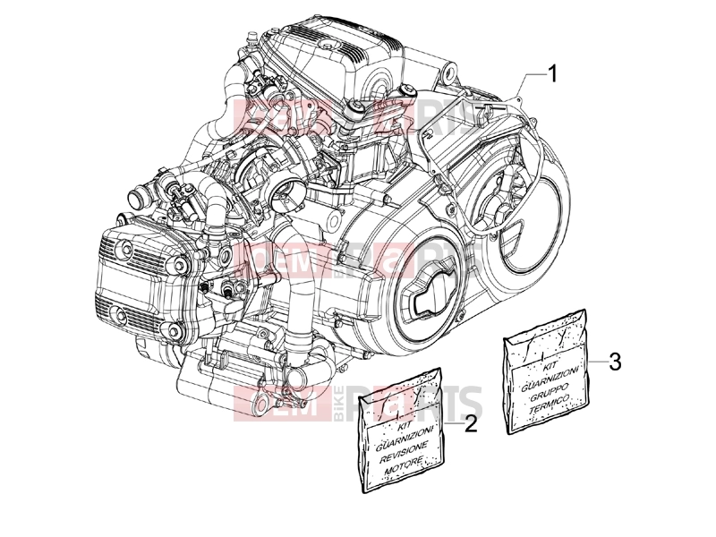 Engine » Engine, assembly - Gilera GP 800 2008