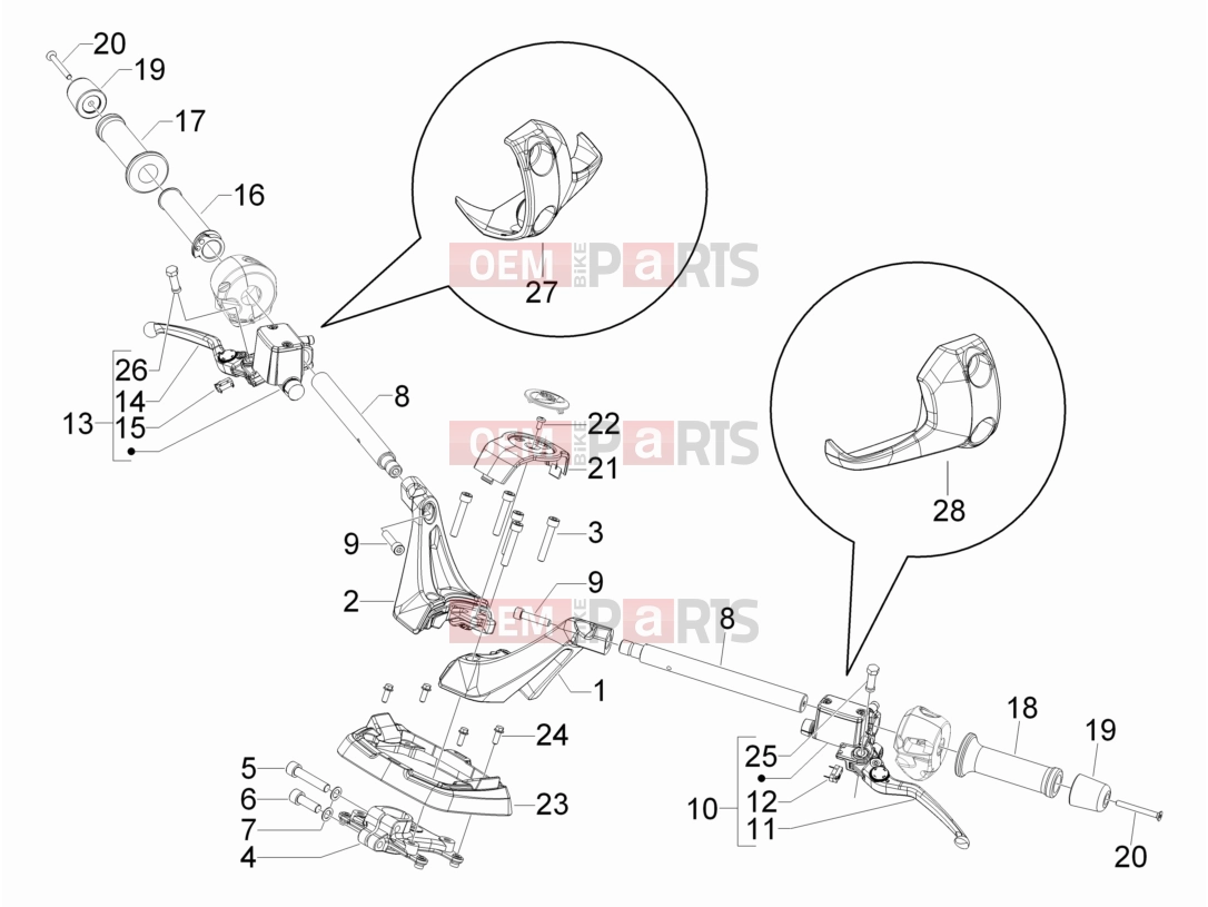 Handlebars/Steering » Handlebars - Master cil. - Gilera GP 800 2010