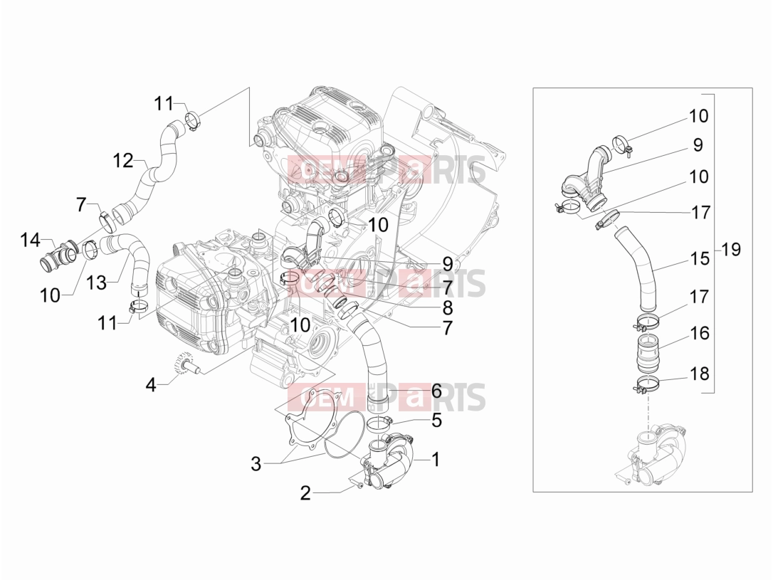 Engine » Cooler pump - Gilera GP 800 Centenario 2009