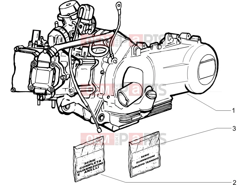 Engine » Engine, assembly - Gilera Oregon 250 2007
