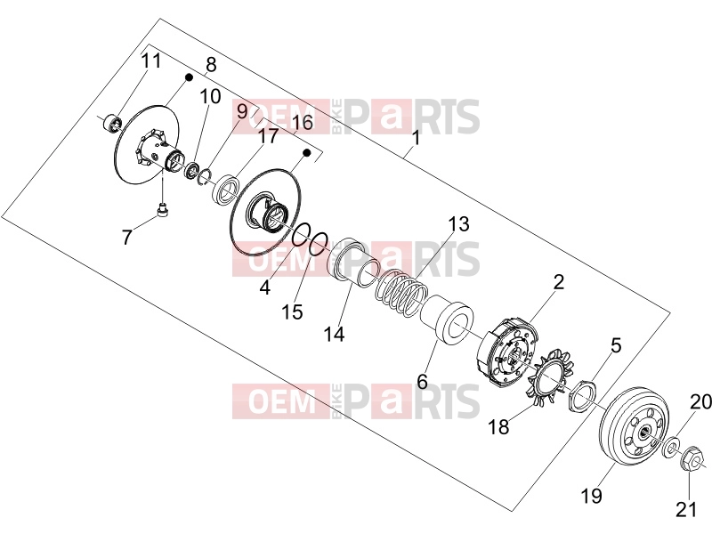 Engine » Driven pulley - Gilera Oregon 250 2009