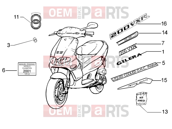 Chassis » Emblems - Gilera Runner 200 VXR 4T