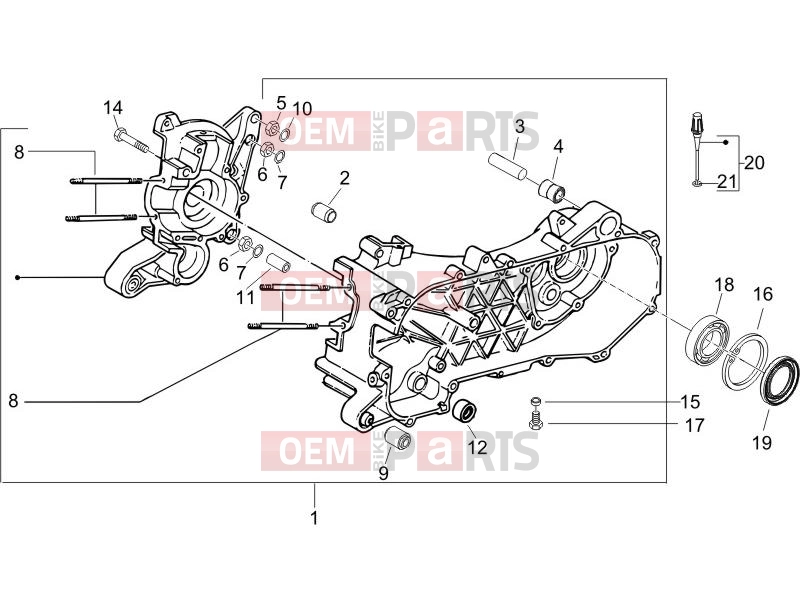 gilera 2011 Runner 50 SP Engine » Crankcase