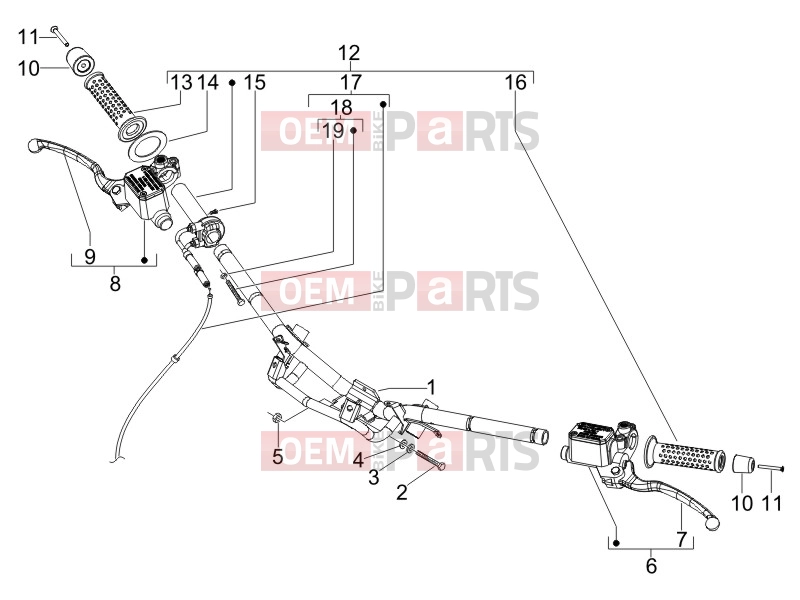 gilera 2017 Runner 50 SP Handlebars/Steering » Handlebars - Master cil.