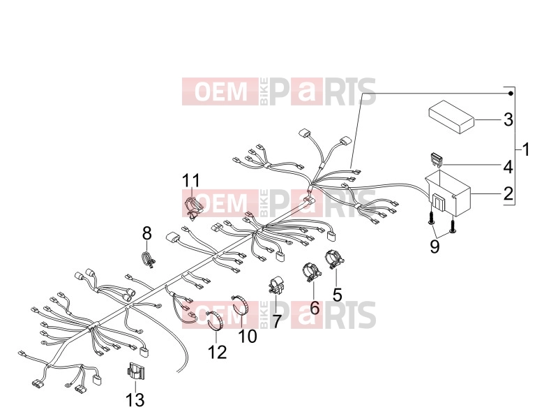 Electrical system » Main cable harness - Gilera Runner 50 SP 2008