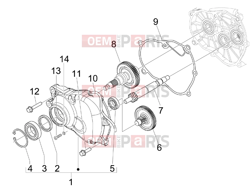 gilera 2014 Runner 125 ST 4T Engine » Reduction unit