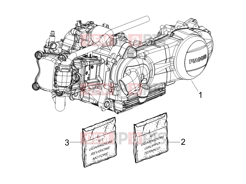 gilera 2008 Runner 200 ST 4T Engine » Engine, assembly