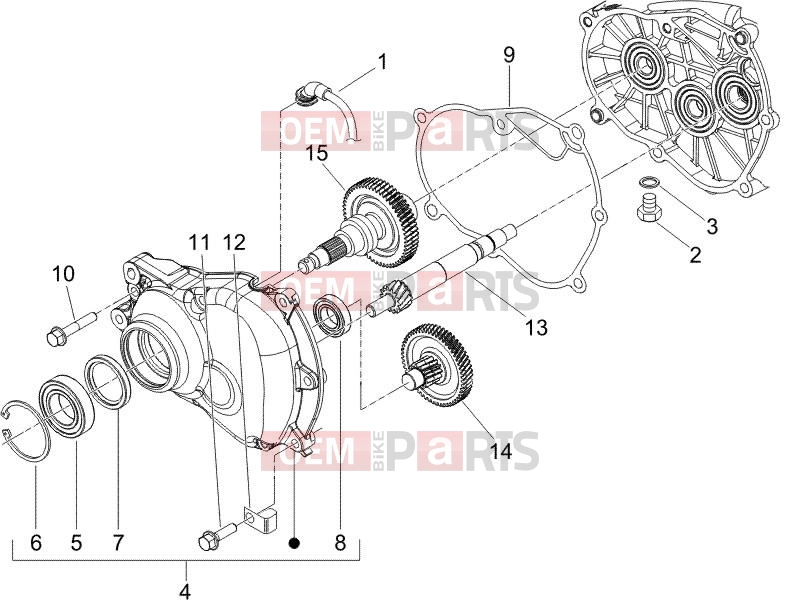 Engine » Reduction unit - Gilera Runner 125 VX 4T 2006