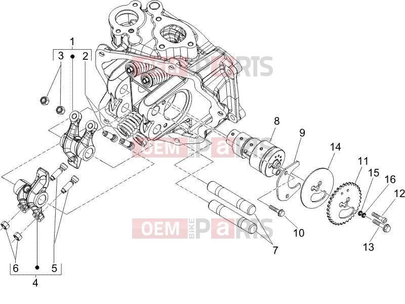 gilera 2007 Runner 125 VX 4T Engine » Rocking levers support unit