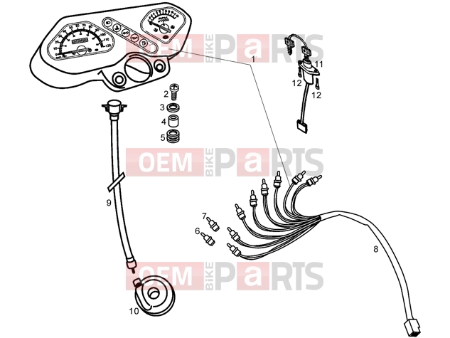 Electrical system » Speedometer and components - Gilera SMT