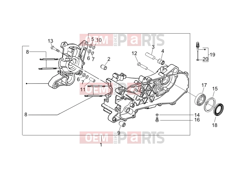 gilera 2005 Stalker 50 Engine » Crankcase