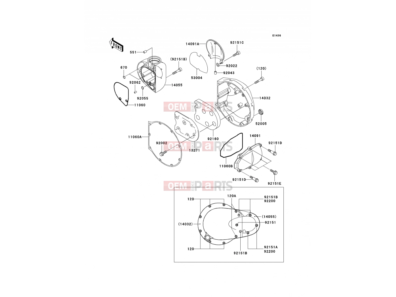 Right Engine Cover(s) - Kawasaki W650 (EJ650-C5) 2003