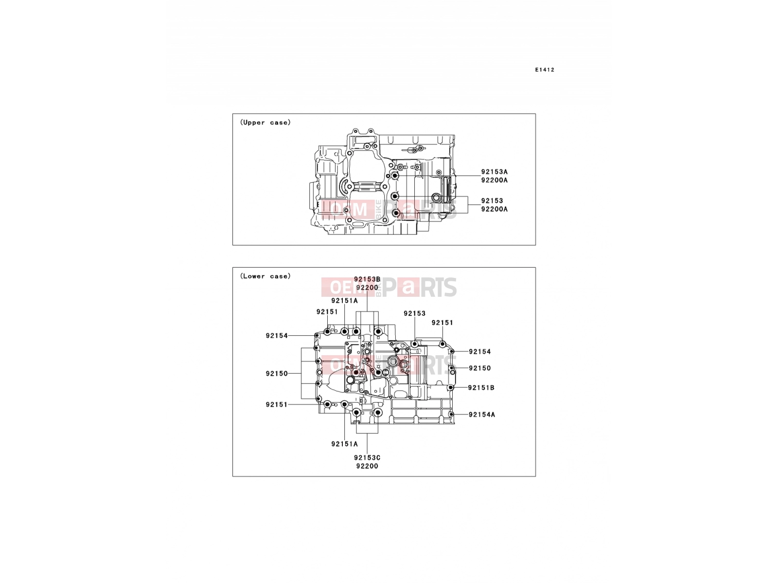 KAWASAKI 2012 Crankcase Bolt Pattern