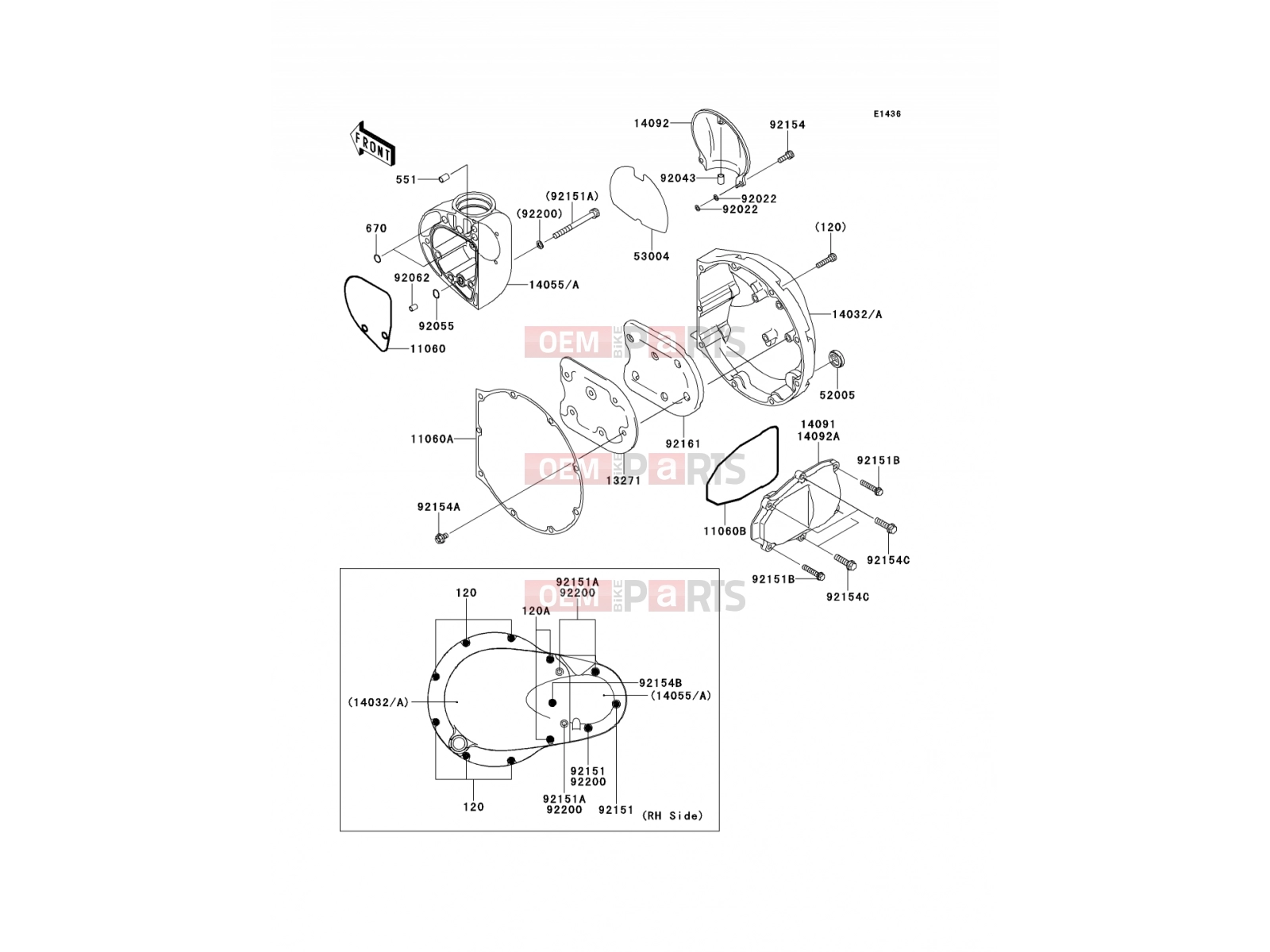 Right Engine Cover(s) - Kawasaki W800 (EJ800ADF) 2013