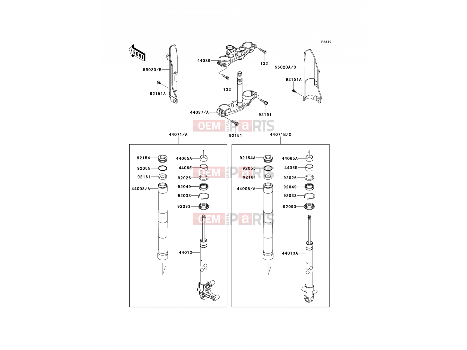 Front Fork - Kawasaki D-TRACKER 125 (KLX125DEF) 2014