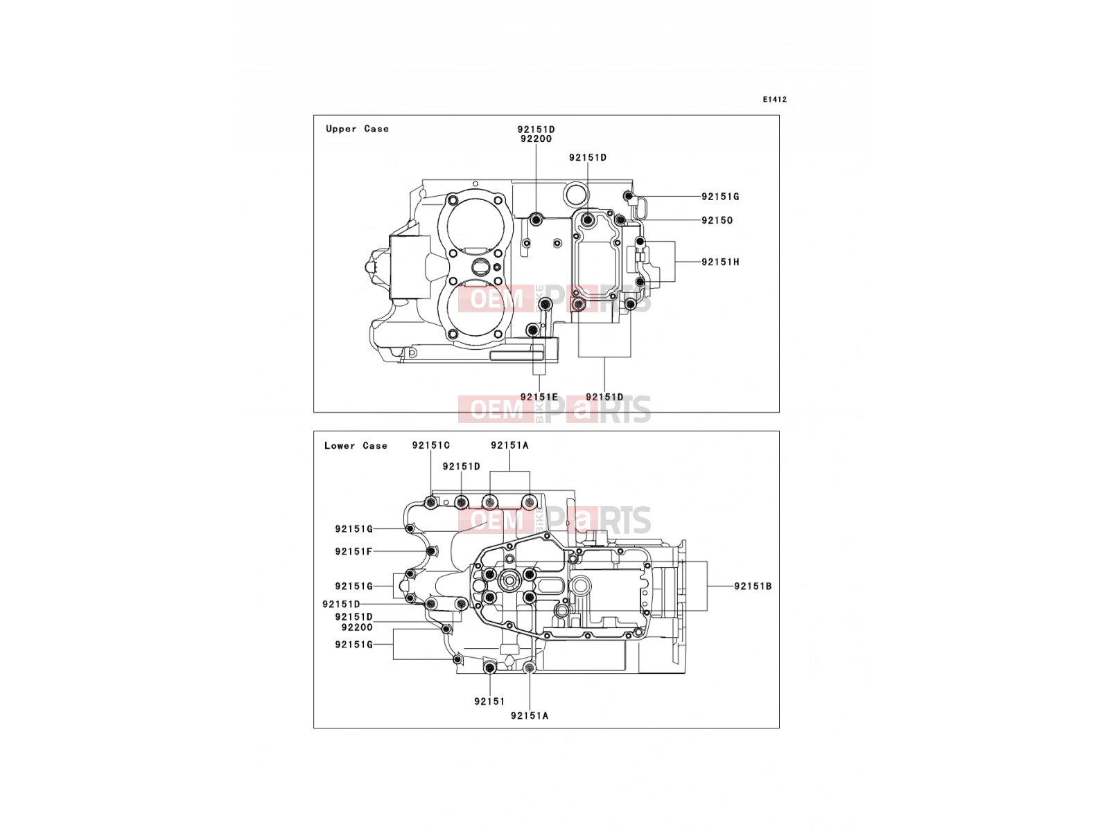 KAWASAKI 2014 Crankcase Bolt Pattern