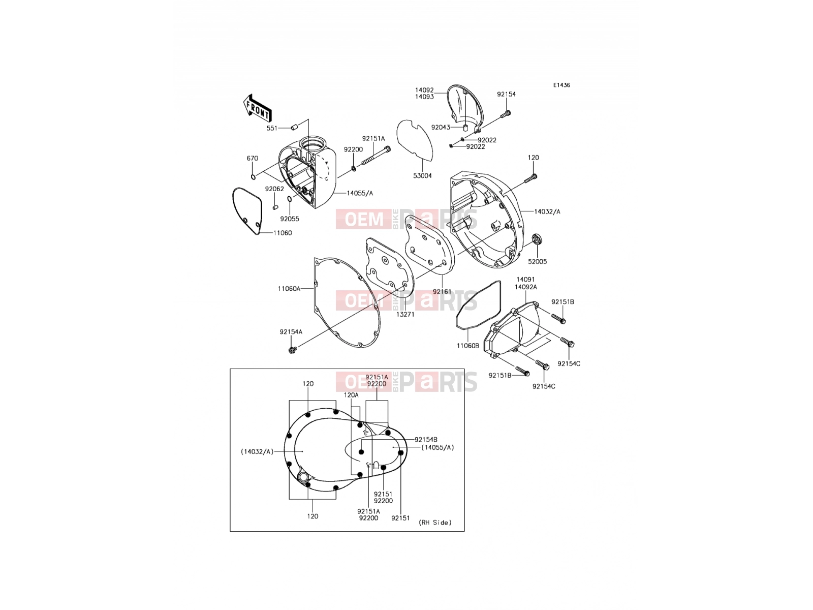 Right Engine Cover(s) - Kawasaki W800 (EJ800AFF) 2015
