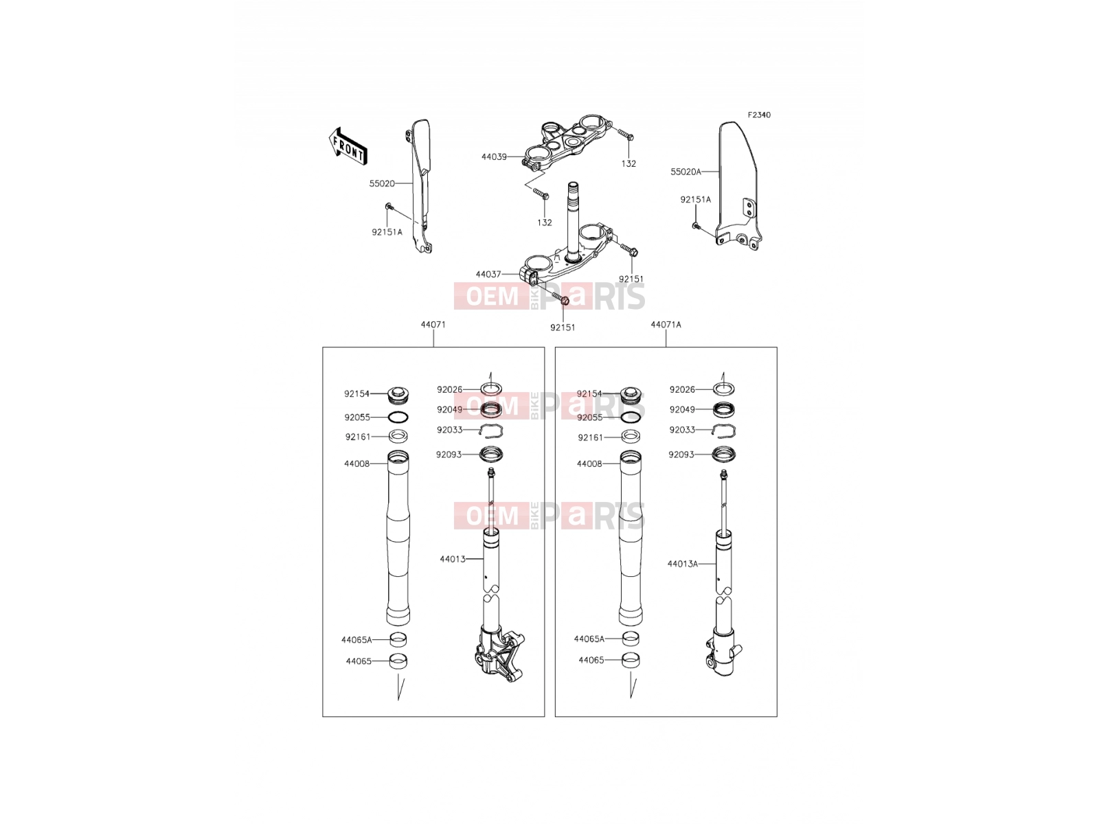 Front Fork - Kawasaki D-TRACKER (KLX150HGF) 2016