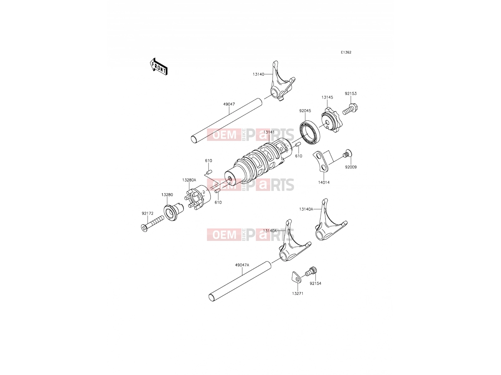 KAWASAKI 2016 Gear Change Drum/Shift Fork(s)