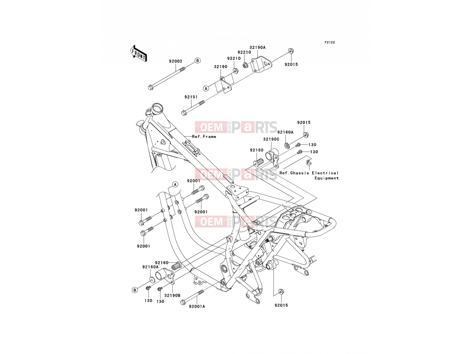 Engine Mount - Kawasaki W650 (EJ650-C7P) 2005