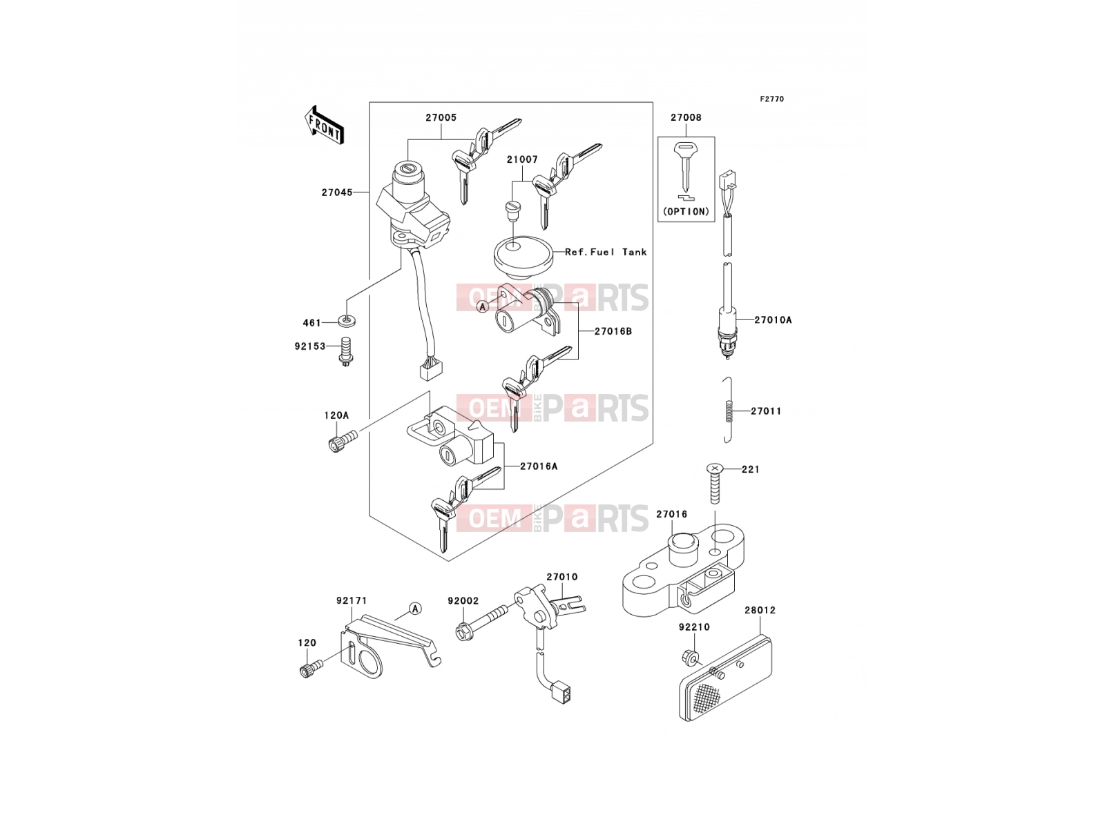 Ignition Switch - Kawasaki W650 (EJ650C6F) 2006