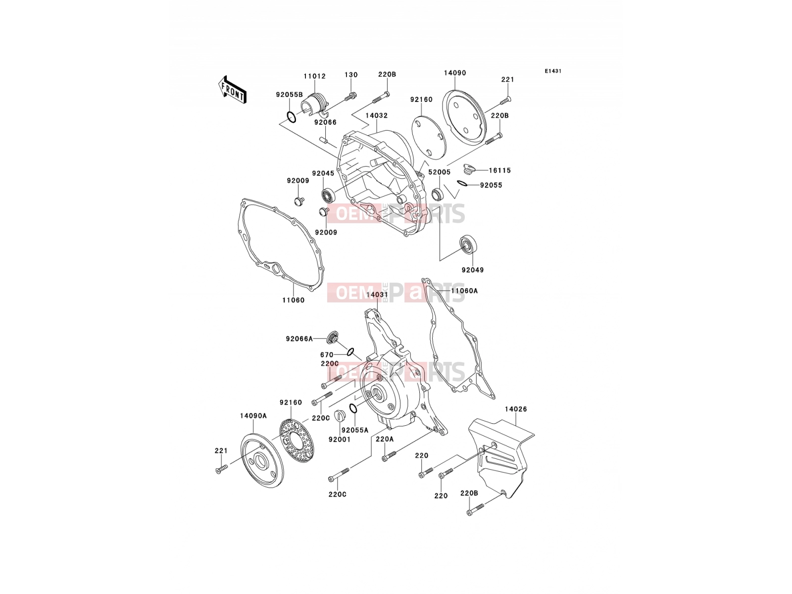 Engine Cover(s) - Kawasaki KAZER (AN110-D2) 2000