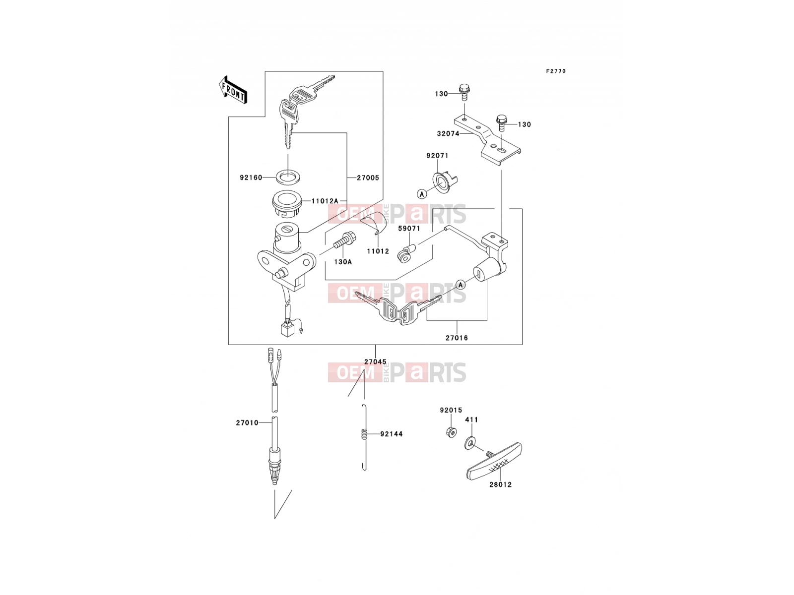Ignition Switch - Kawasaki KAZER (AN110-D2) 2000