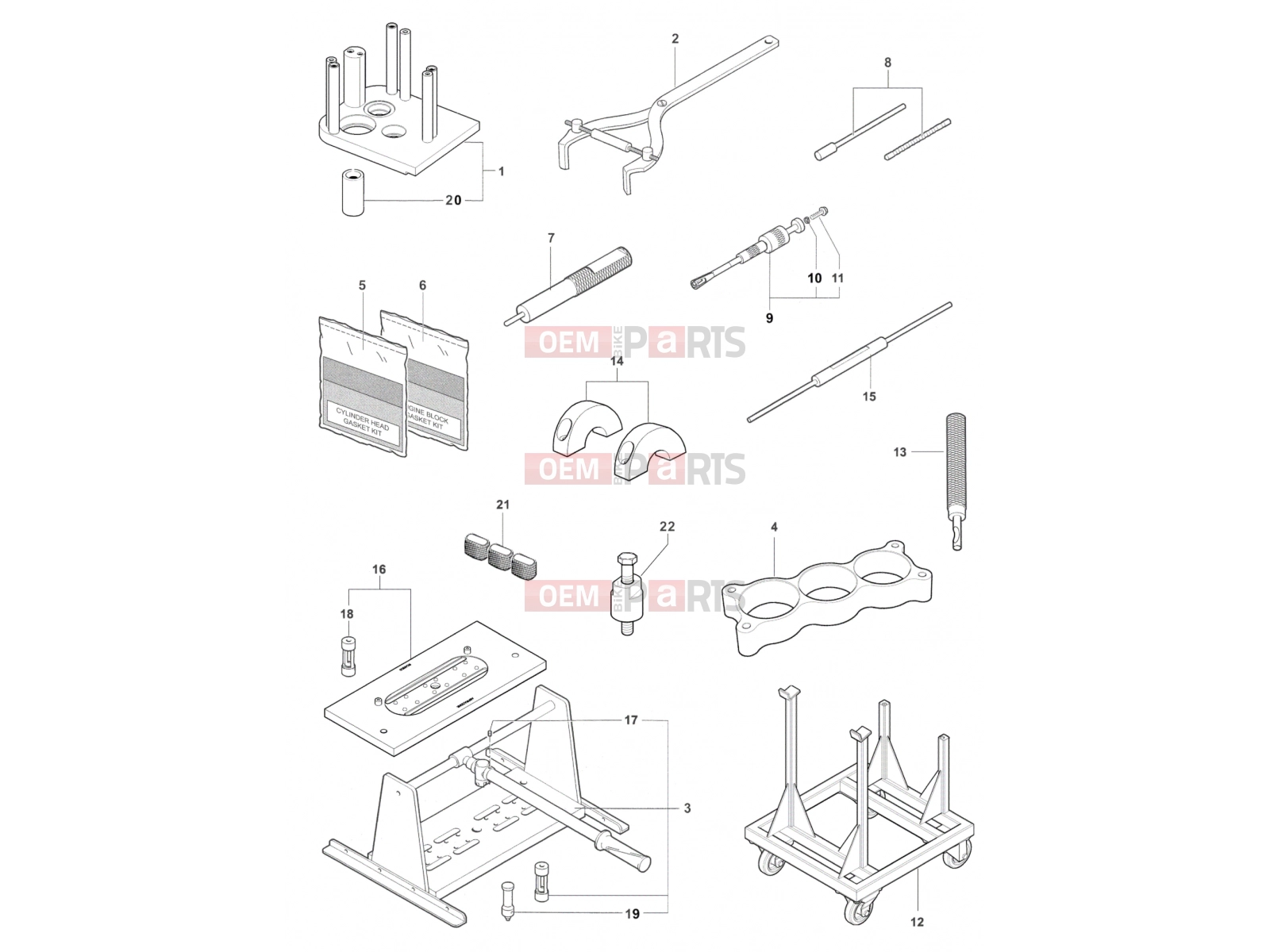 MV Agusta Brutale 675 Service Tools Engine 1