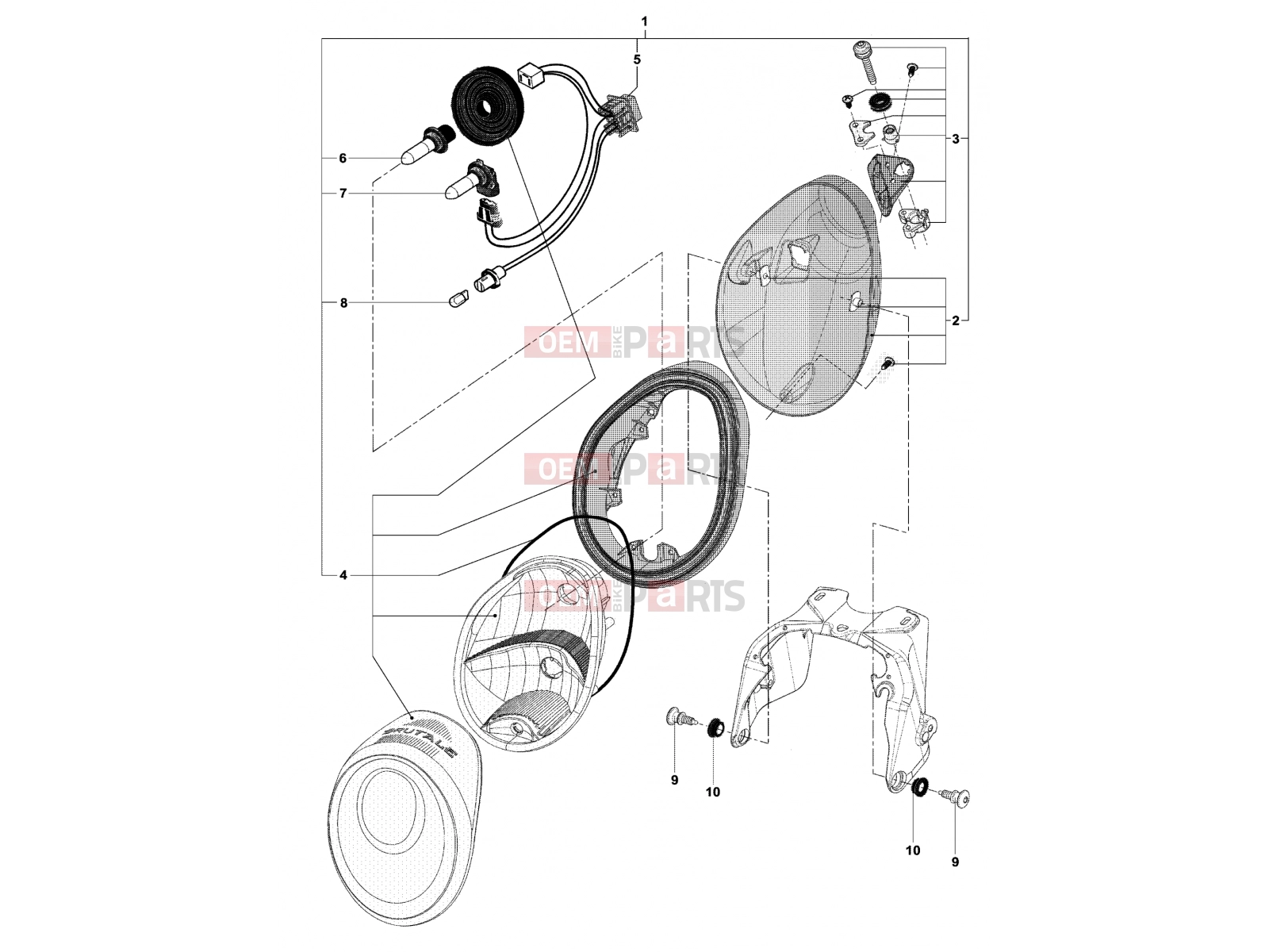 MV Agusta Brutale 910 S Headlight