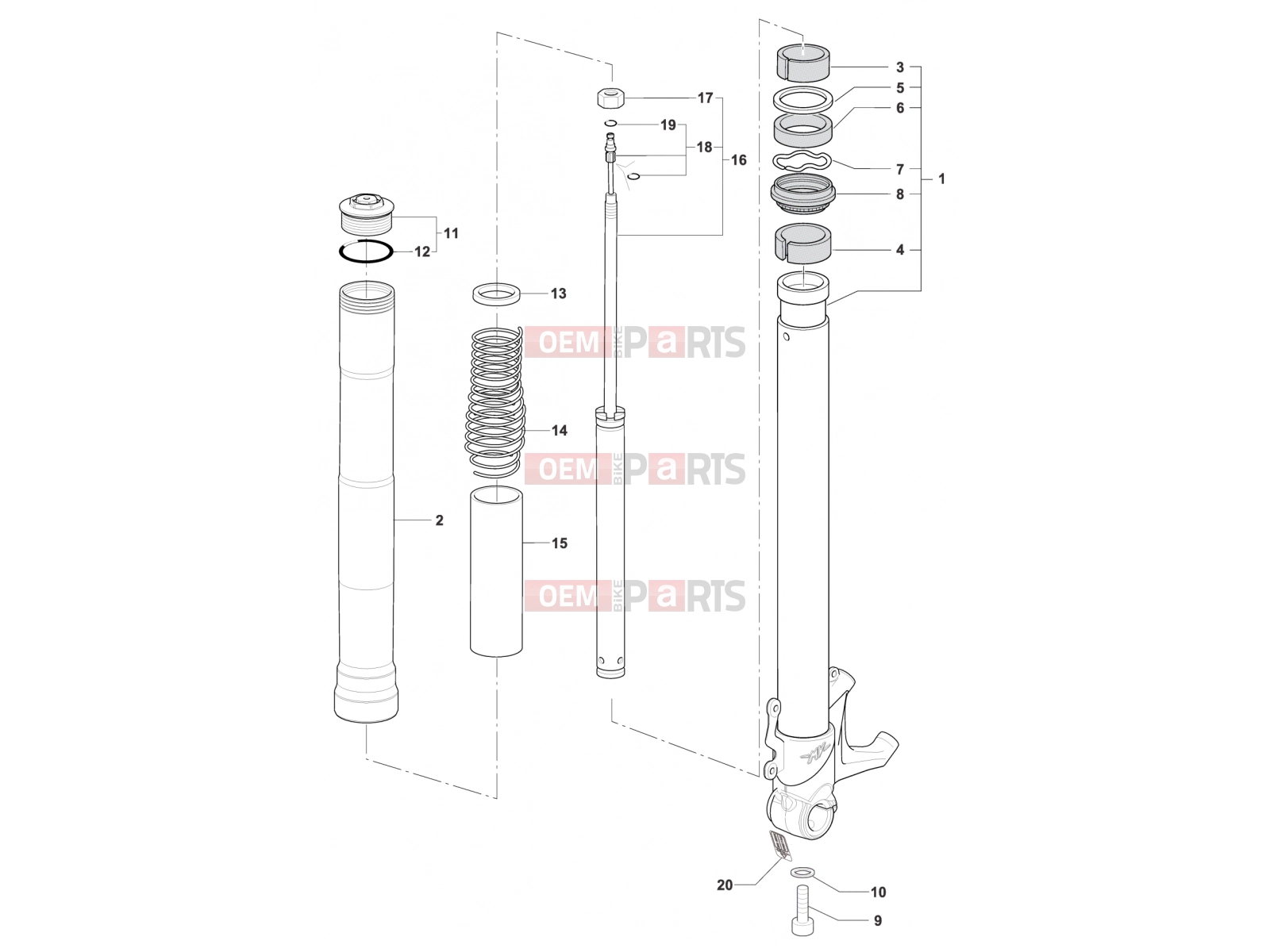 MV Agusta Rivale 800 Front Fork Left