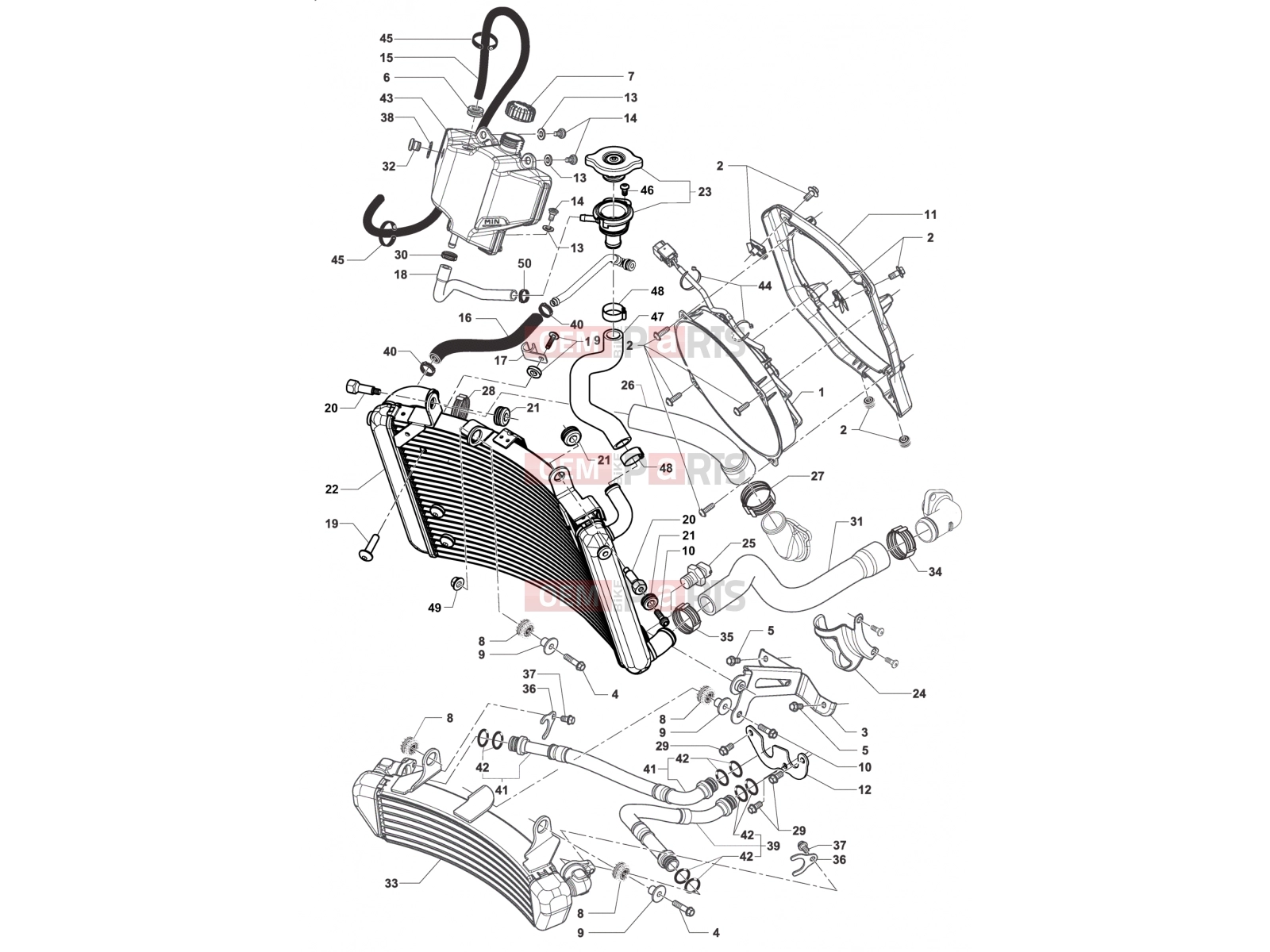 MV Agusta Rivale 800 Cooling System