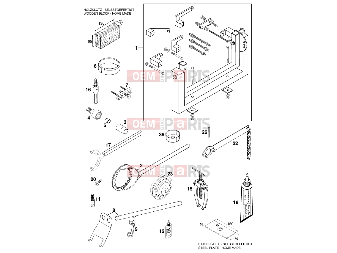 Special tools (engine)|Engine|29 - KTM 620 EGS-E 11LT ORANGE (972778) [EU] 1997