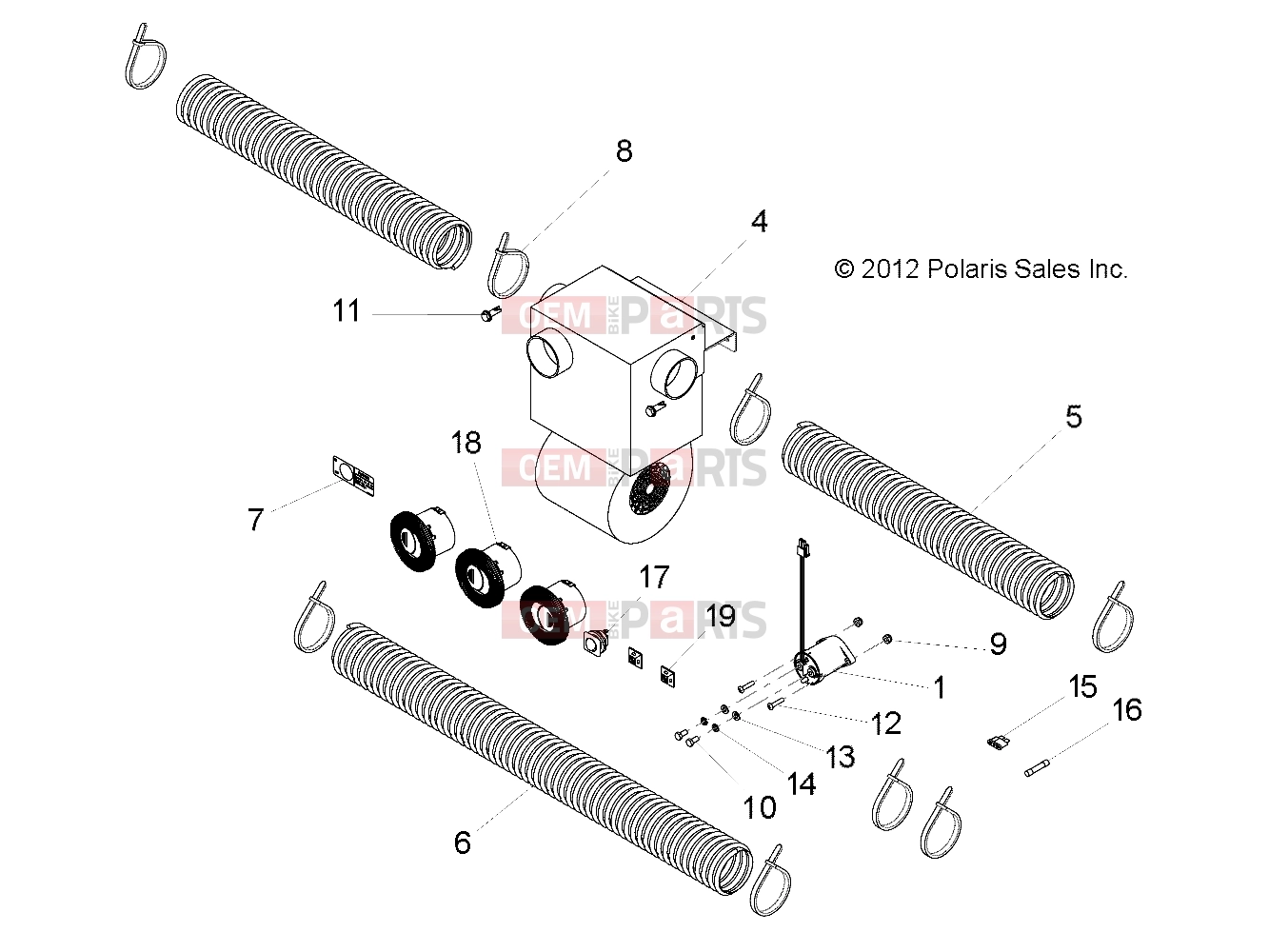ELECTRICAL | ELECTRICAL, OPTIONS, HEATER/DEFOGGER - e2/e4/e6/eS/eL/eLXD (49GEMOPTIONS11HEATER) - Polaris GEM - e2/e4/e6/eS/eL/eLXD 2011