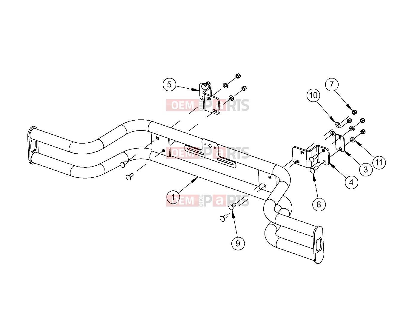 Polaris 2011 LEV GEM - e2/e4/e6/eS/eL/eLXD FRAME | FRAME, OPTIONS, BUMPER, REAR, RUGGED - e2/e4/e6 (49GEMOPTIONS11BUMPERRRRGD)